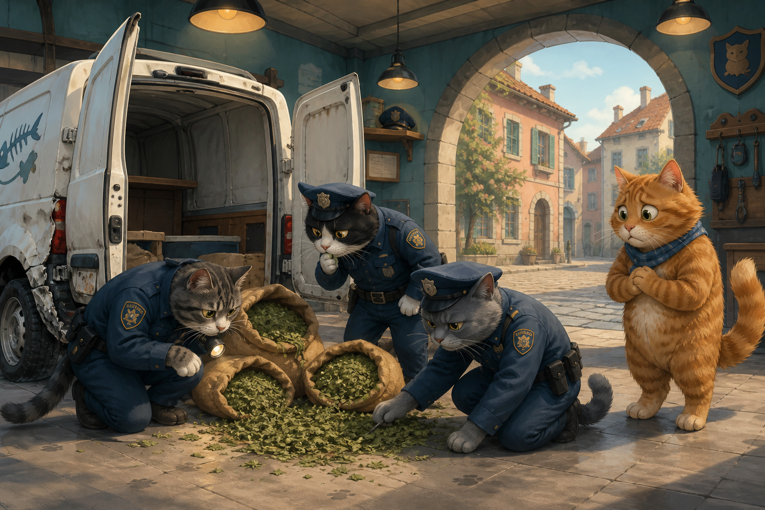 Illustration zur Meldung: Polizei findet Katzenminze in Karlos Lieferwagen