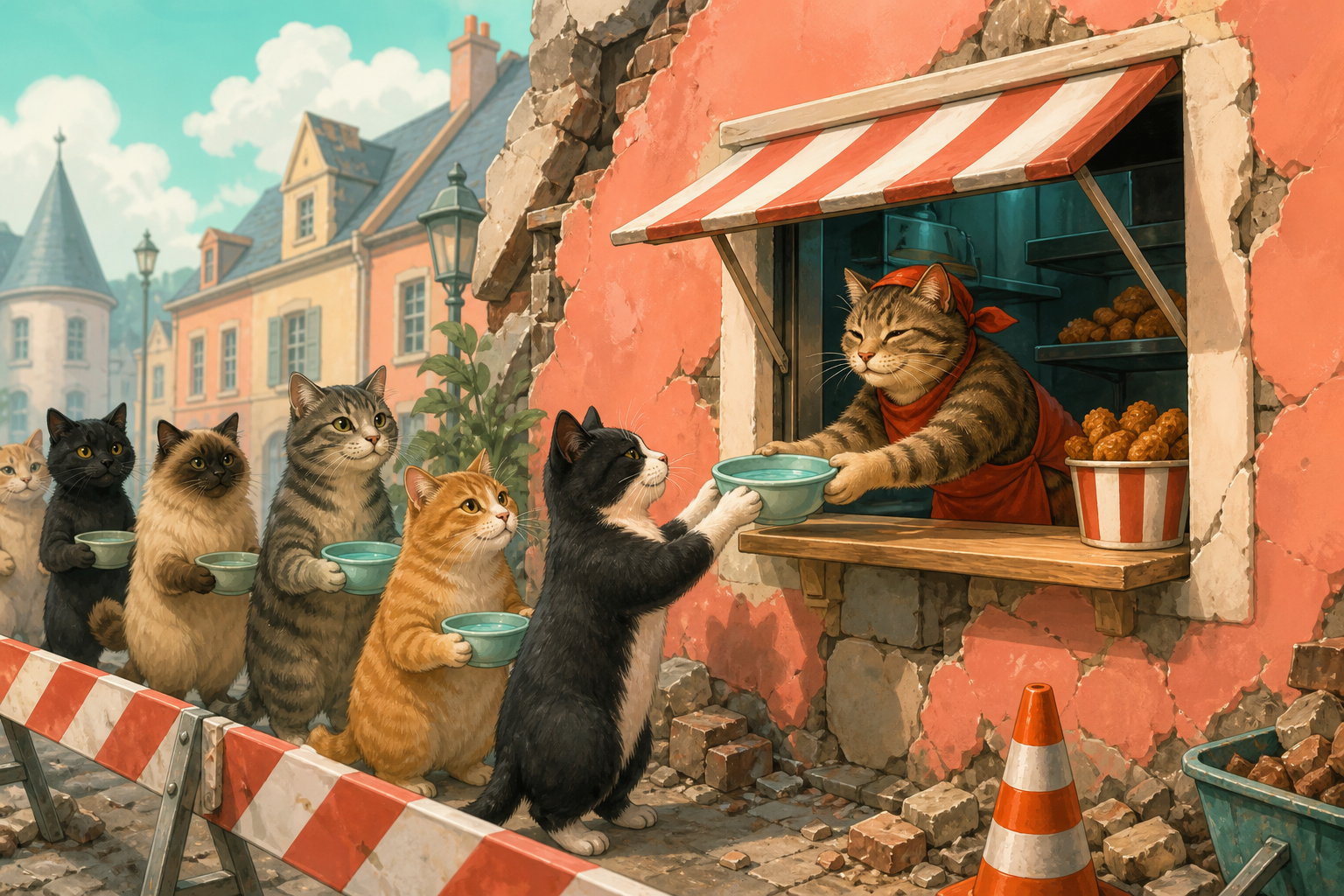 Illustration zur Meldung: KFC-Filiale eröffnet provisorischen Katzenschalter
